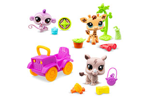 Littlest Pet Shop Safari Pack (3Pets/7 Access/1Card/5 Digital Surprises)