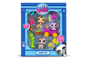 Littlest Pet Shop Safari Pack (3Pets/7 Access/1Card/5 Digital Surprises)