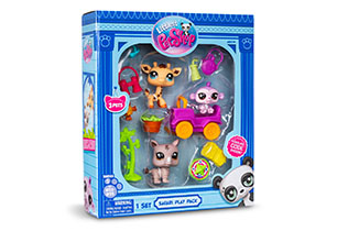 Littlest Pet Shop Safari Pack (3Pets/7 Access/1Card/5 Digital Surprises)