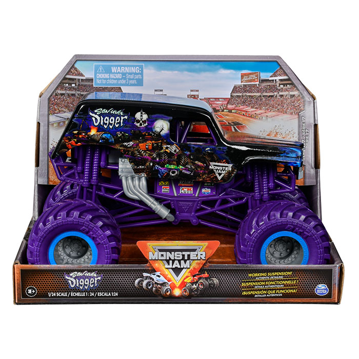 1:24 Scale Hot Wheels Monster Jam Oversized: Grave Digger Red