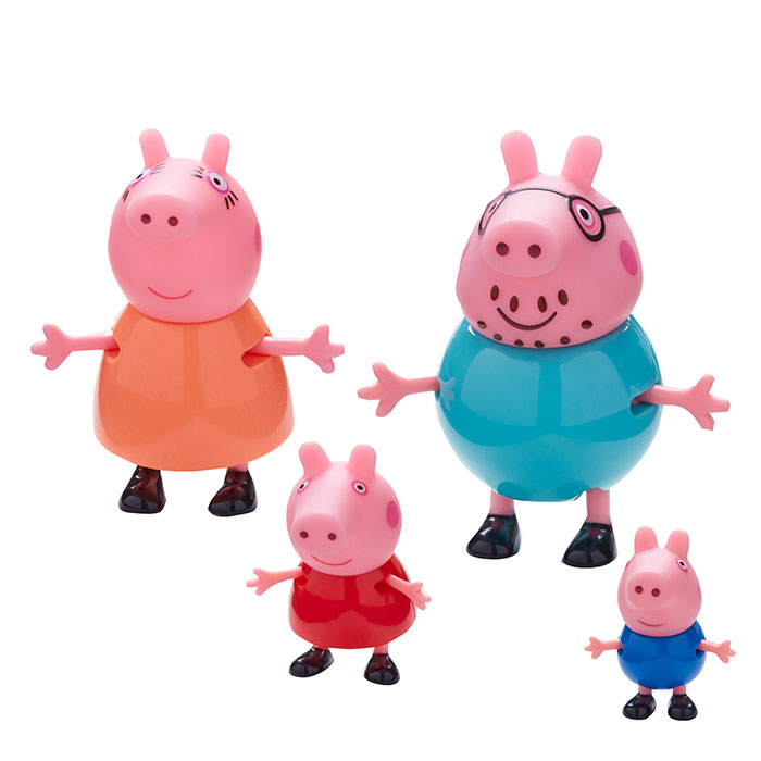 peppa pig plush family 4pk